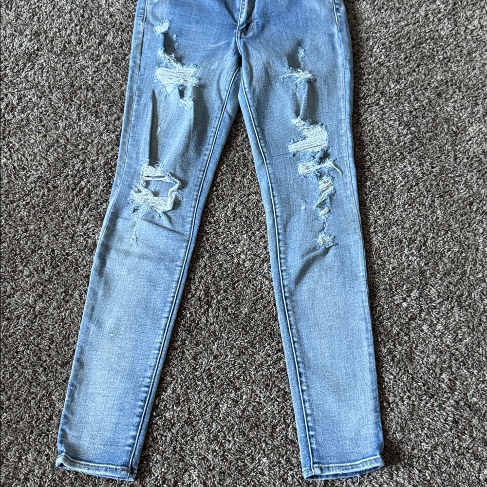 American Eagle High Rise Super Super Stretch Denim Jeans Size 8 Regular - Picture 5 of 9